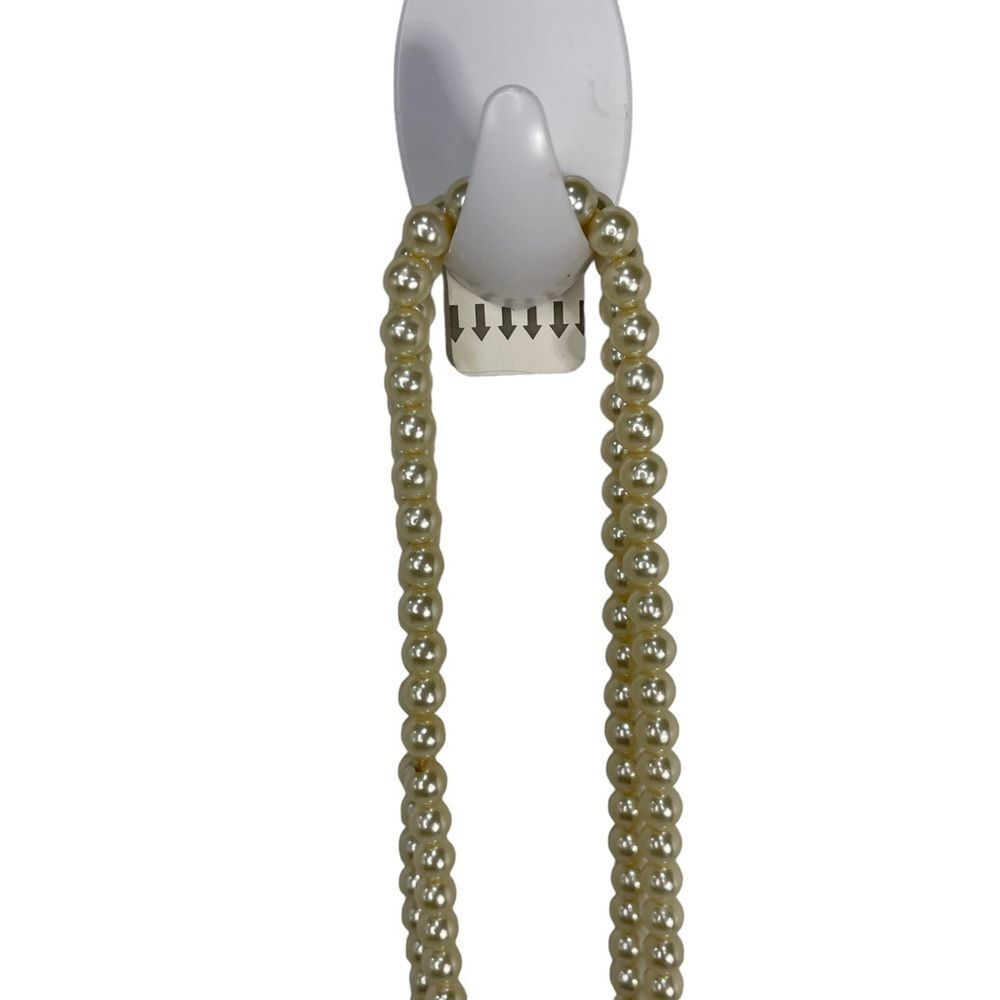 Infinity Faux Pearl Strand Necklace 52” Office Career Formal Wedding Classic - Picture 3 of 10